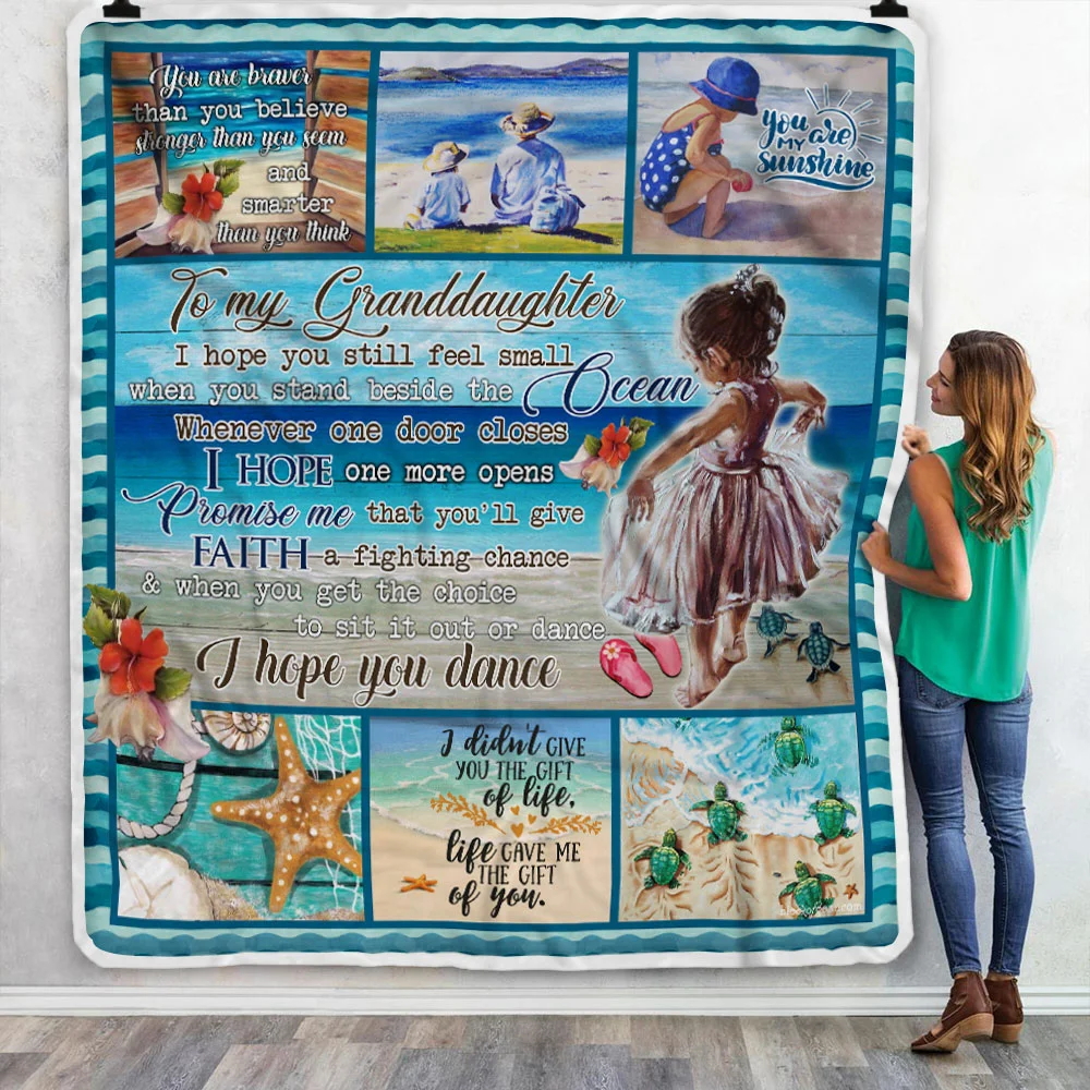 Grandma To Granddaughter, Beach Life Sofa Throw Blanket