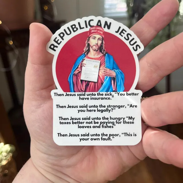 Funny JESUS Sticker and Magnet | P0litical humor