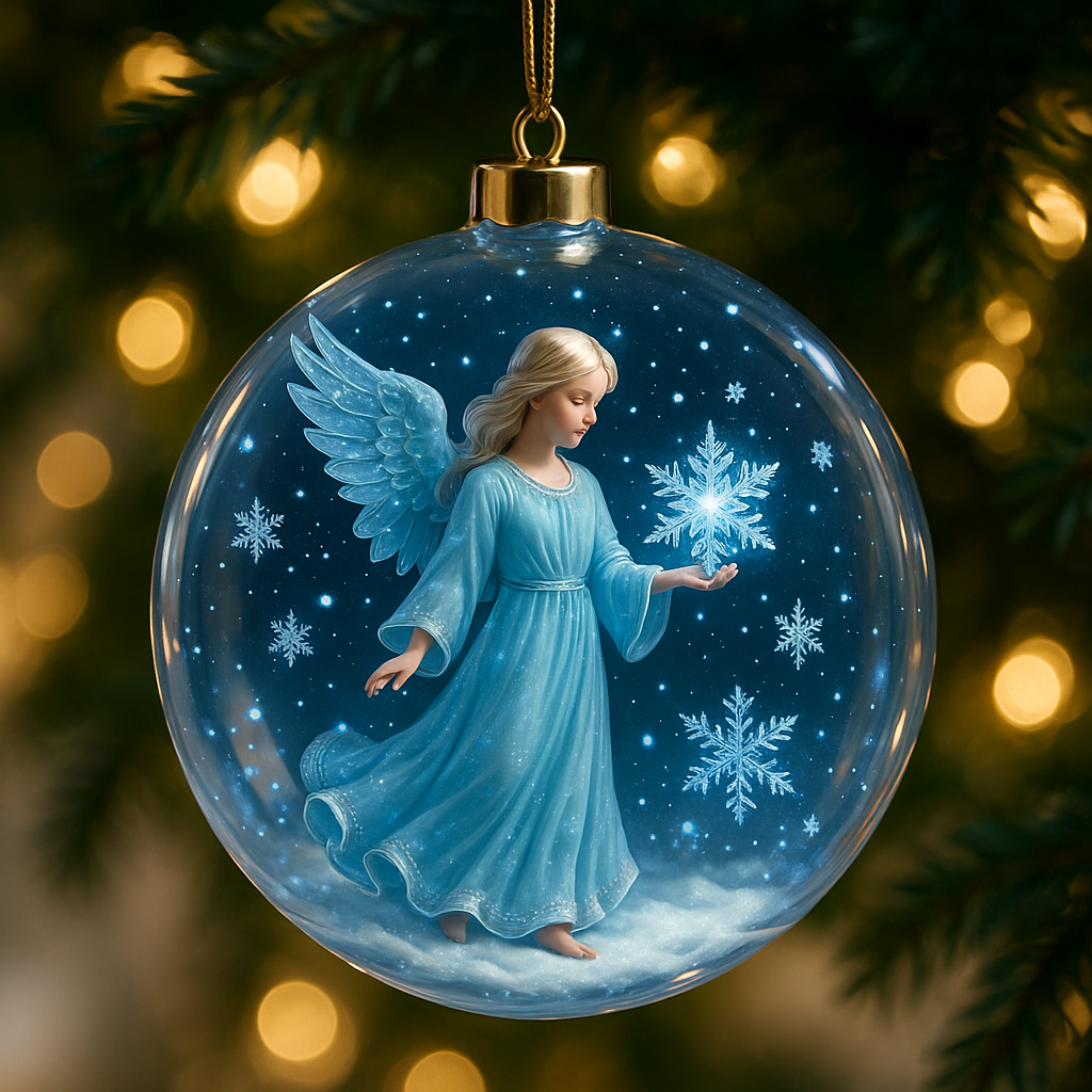 Blessing Angel Crystal Ball Ornament