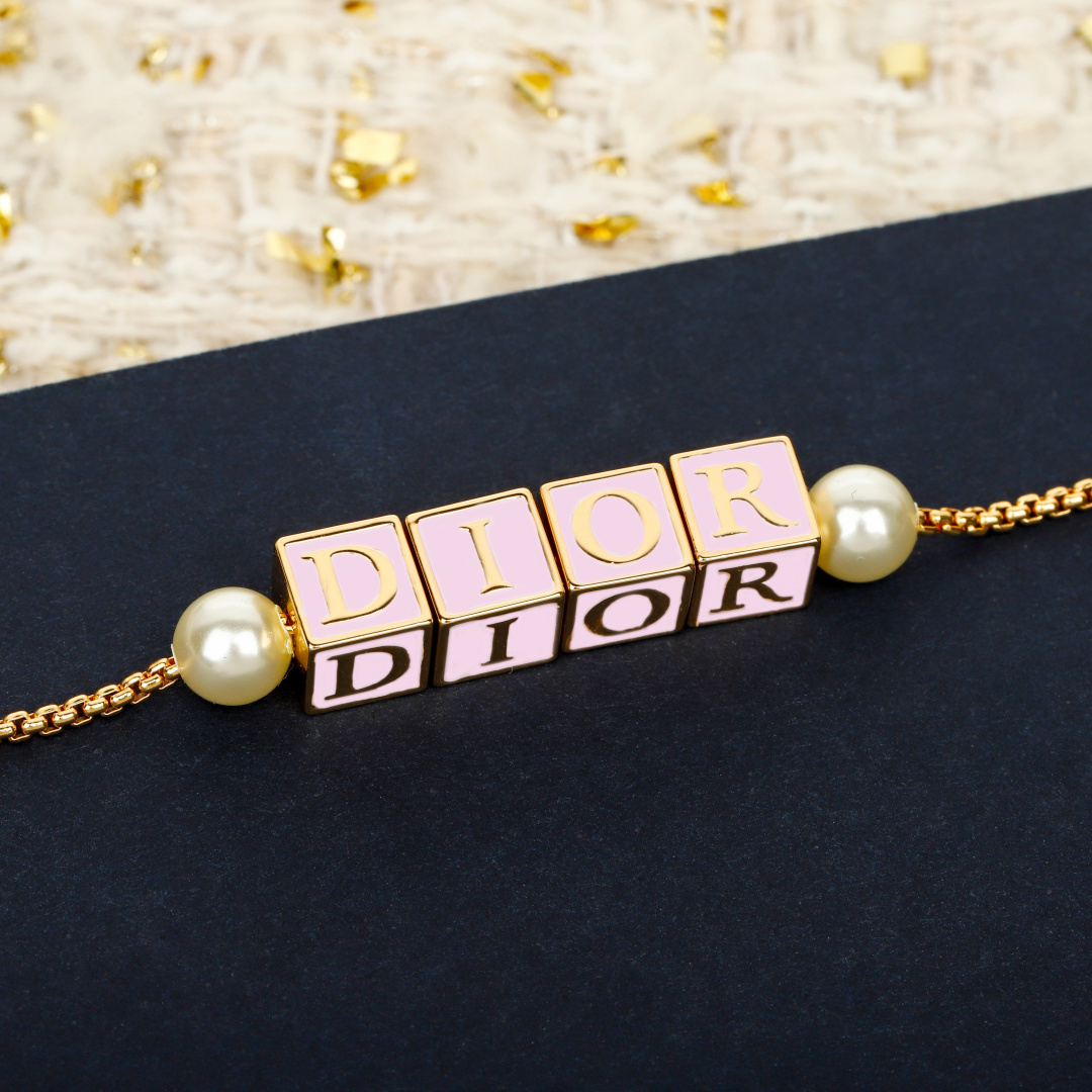 Dior Pink Square Necklace