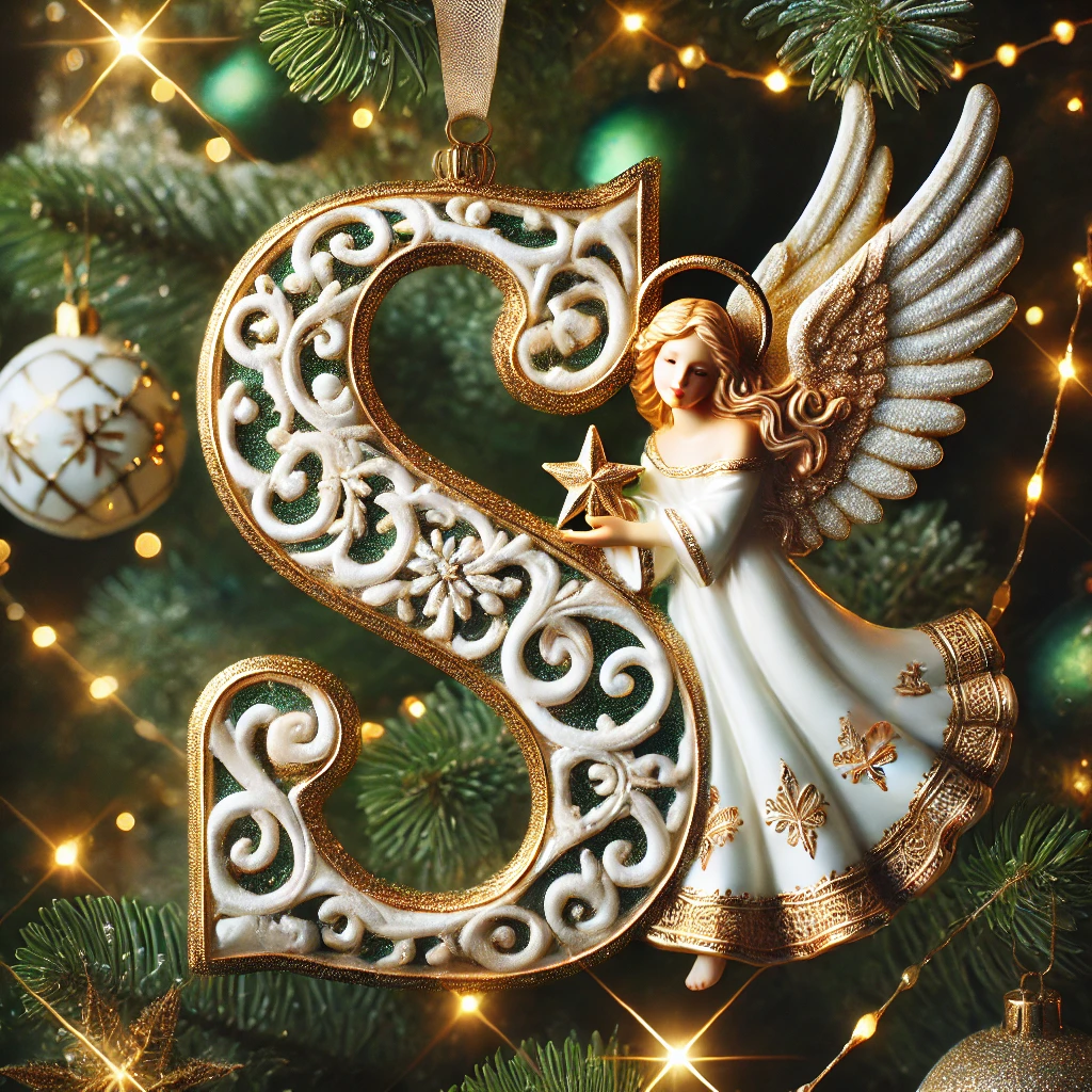 Angel Initial Christmas Ornaments