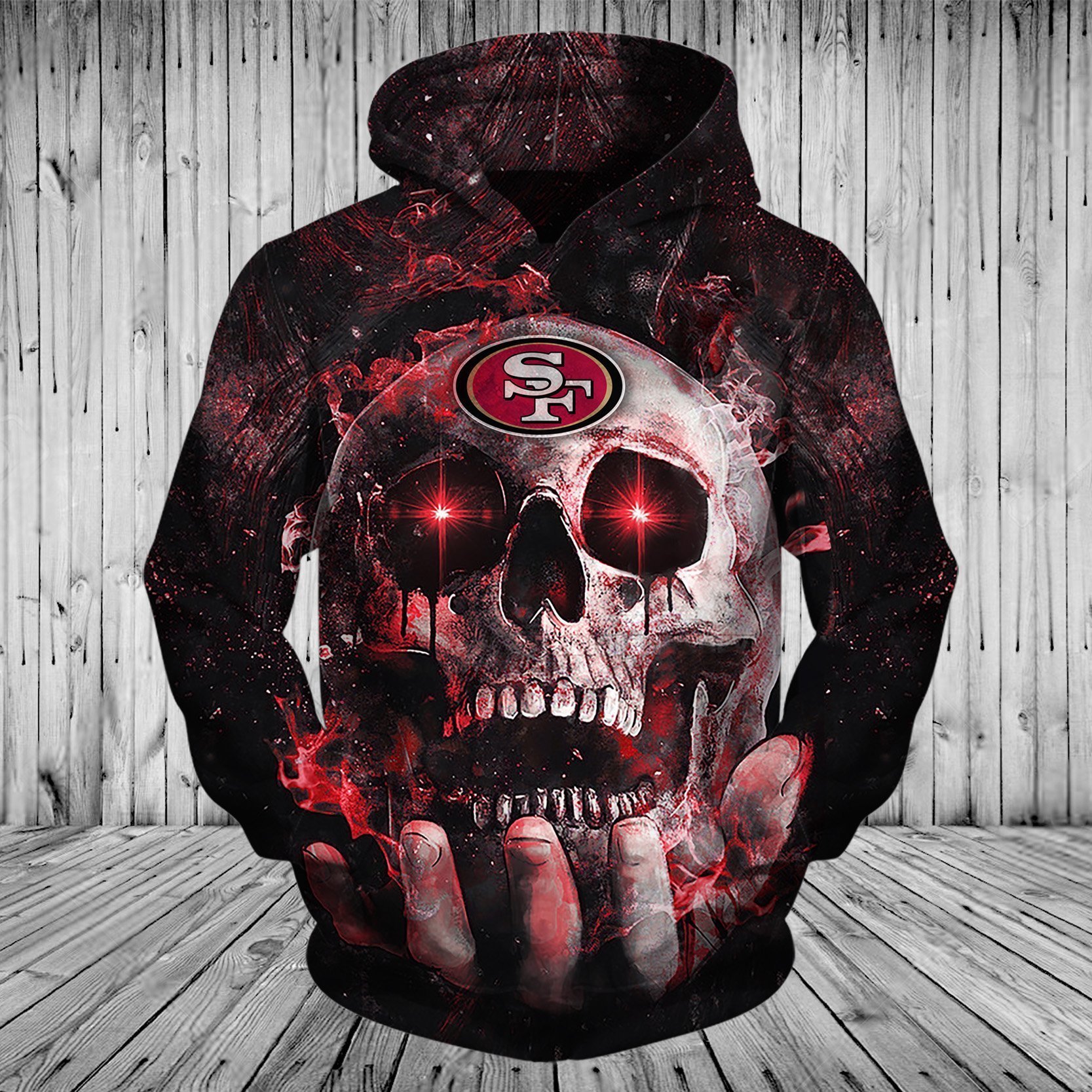 49ERS HOODIE 3D SKULL 69