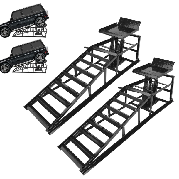 VOWAGH 2 Pack Hydraulic Car Ramps 5T 10000lbs Low Profile Car Lift