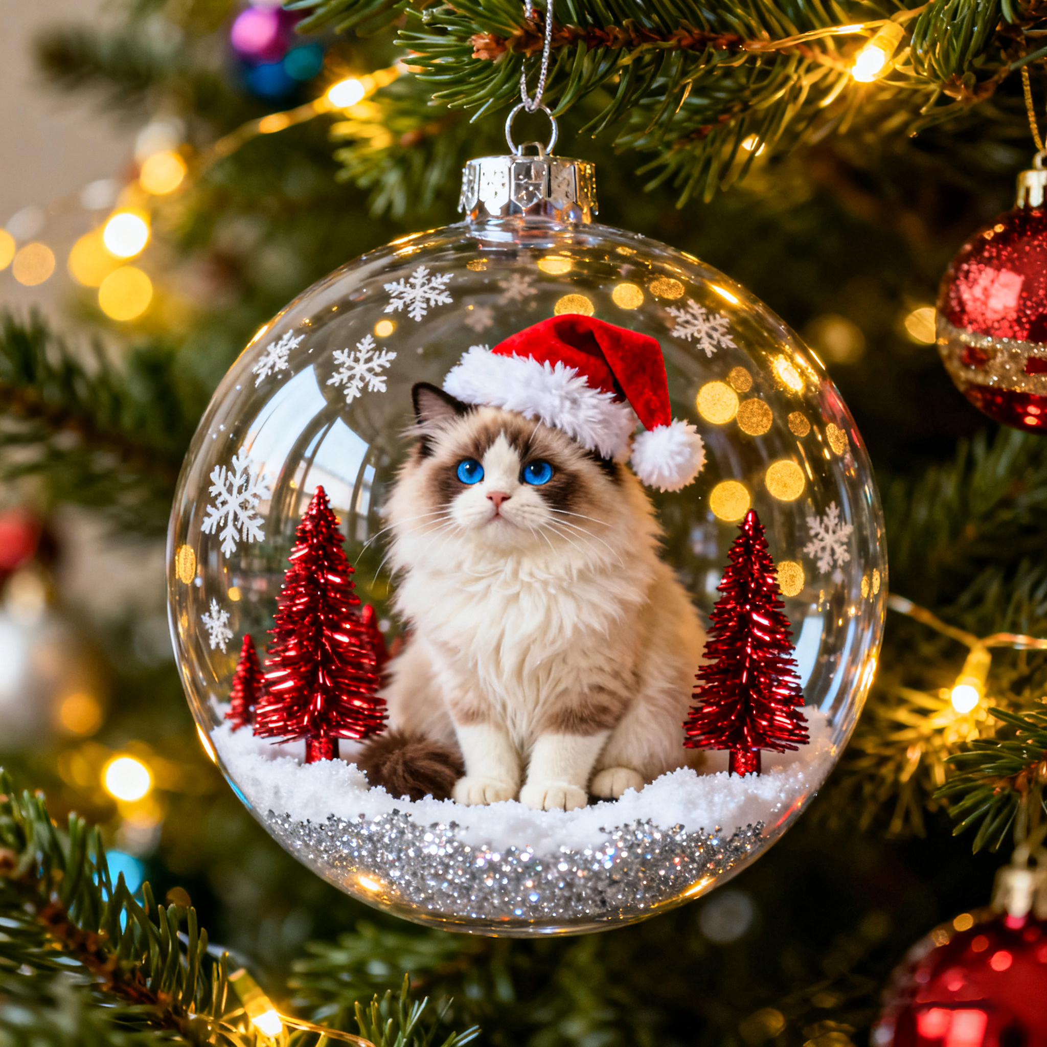 2025 Cat Crystal Ornament Set