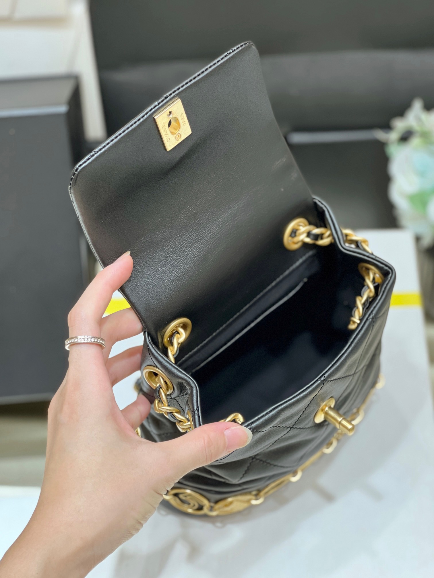 Chanel 23b Fall/Winter Preview Collection Badge Double Backpack AS427500138