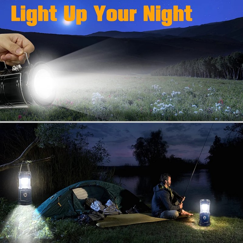 3-IN-1 CAMPING FlAME LANTERN, PORTABLE OUTDOOR LED LANTERN FLASHLIGHTS