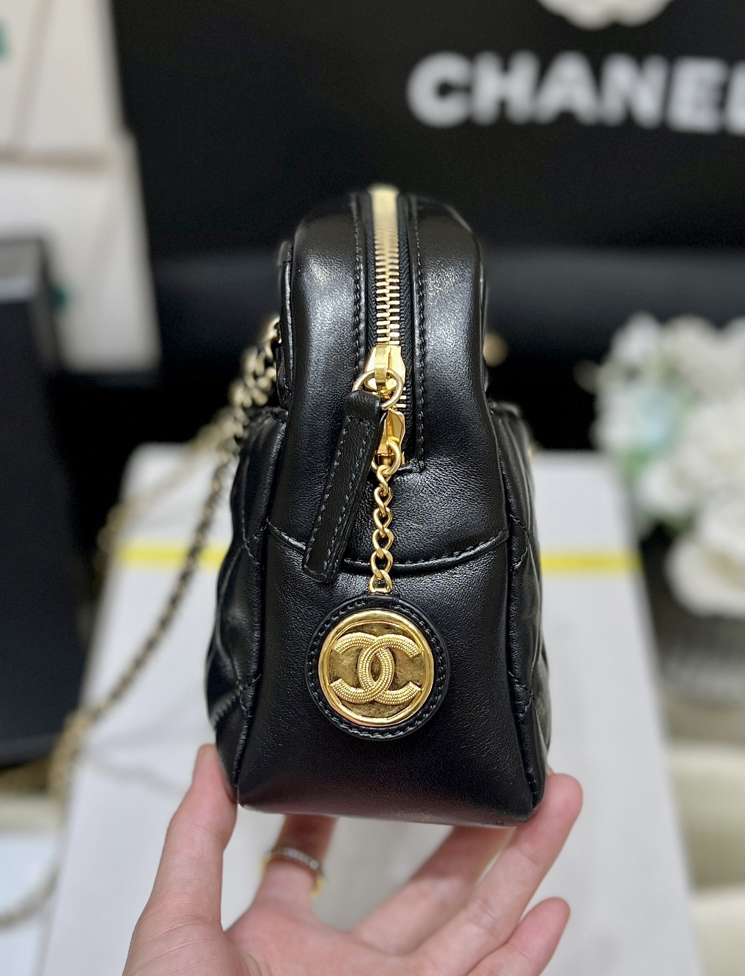 Chanel 24K Autumn and Winter Limited Edition Gold Coin Camera Bag AS5187