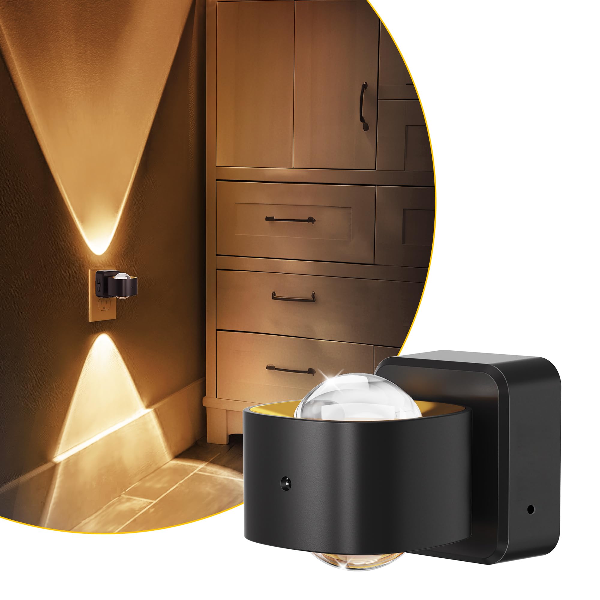 🌙 180° Rotating LED Night Light – Plug-in Wall Light💡✨