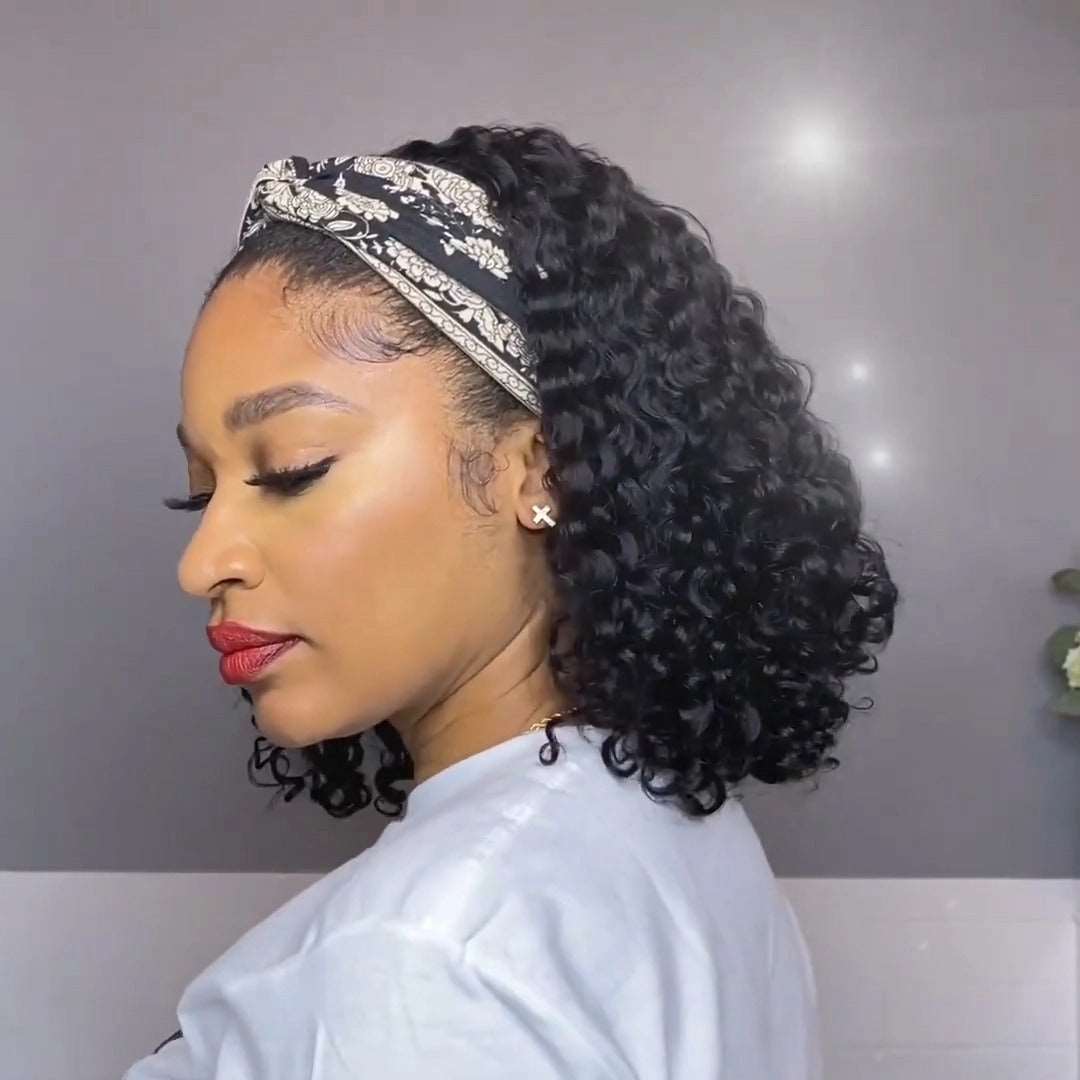 2023🔥Natural Curly Headband Wig | Free Random Style Headband