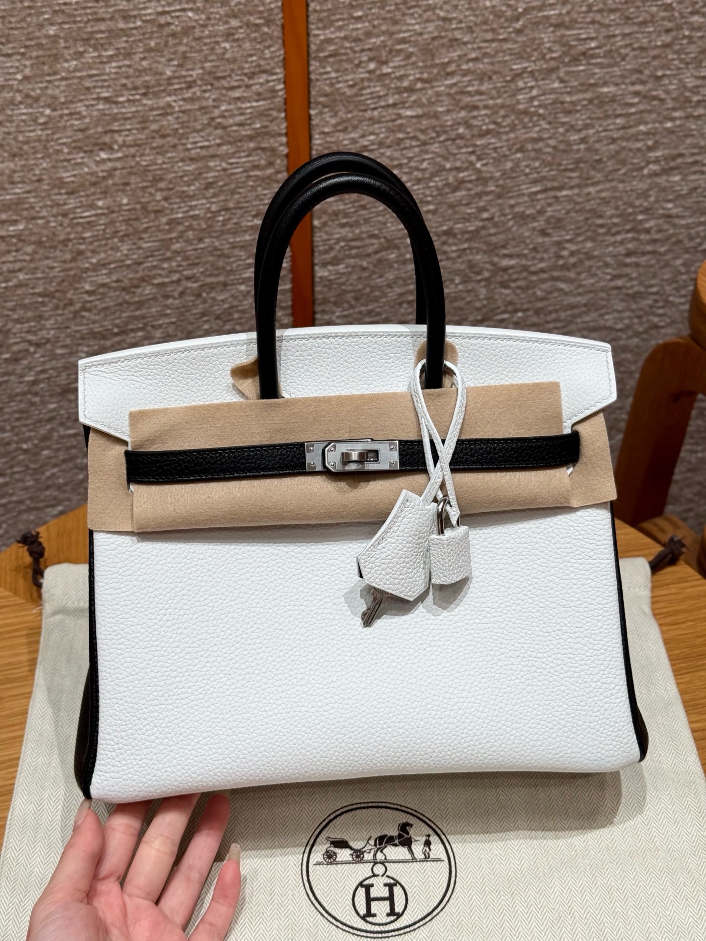 Hermès Birkin 01Blanc89Noir (Handmade to order)