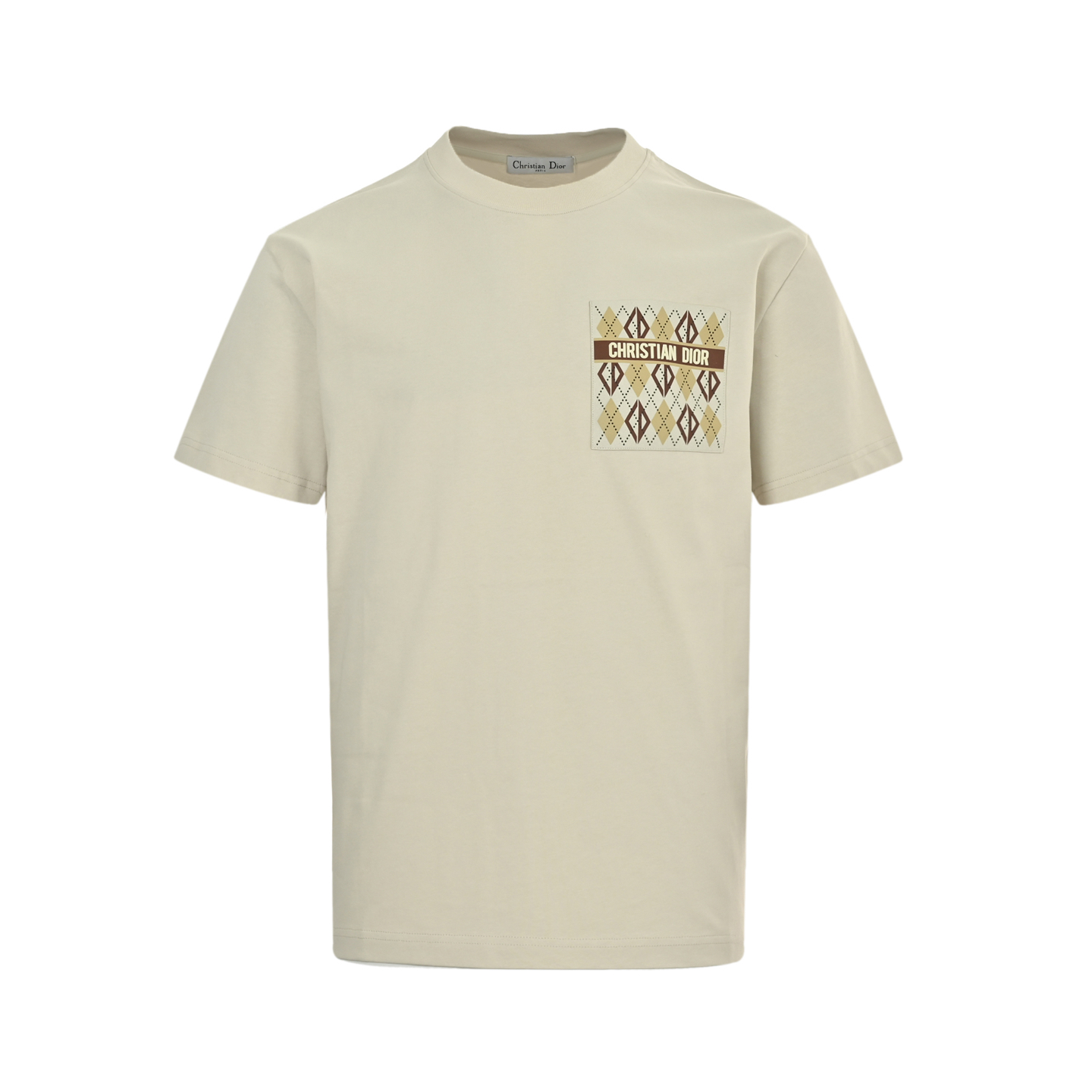 Dior 25ss diamond leather label pocket short sleeve