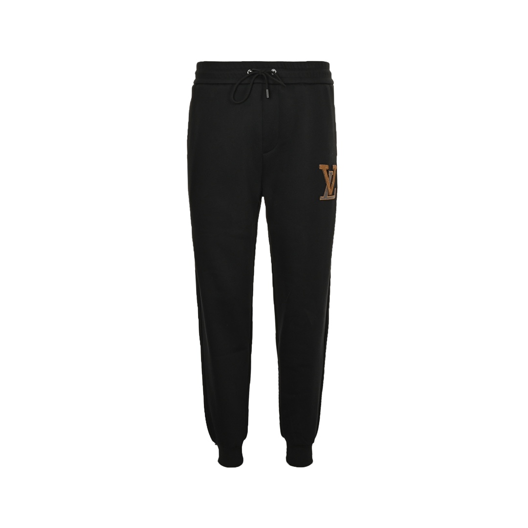 Louis Vuitton 24Fw 3D colorblock embroidered logo velvet trousers