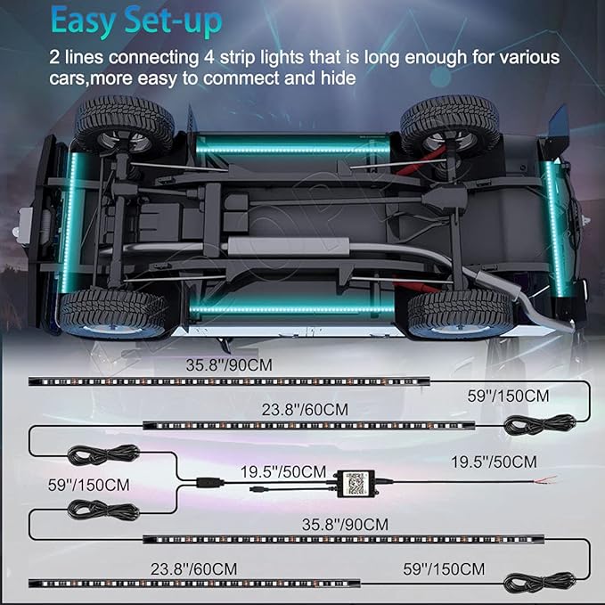 Car Chassis Flexible RGB Waterproof LED Strip Lights