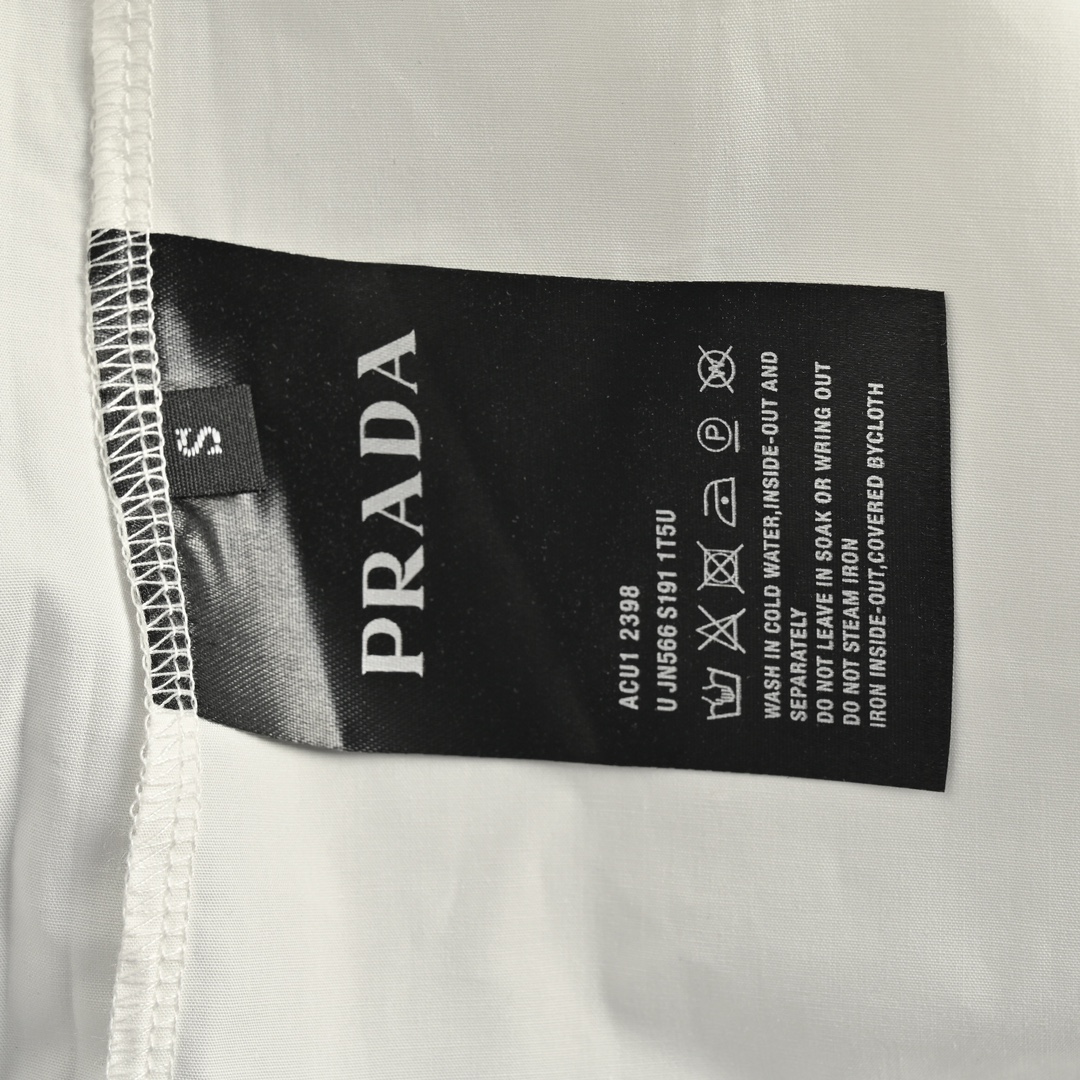 Prada 24Fw back patch lettering long-sleeved shirt