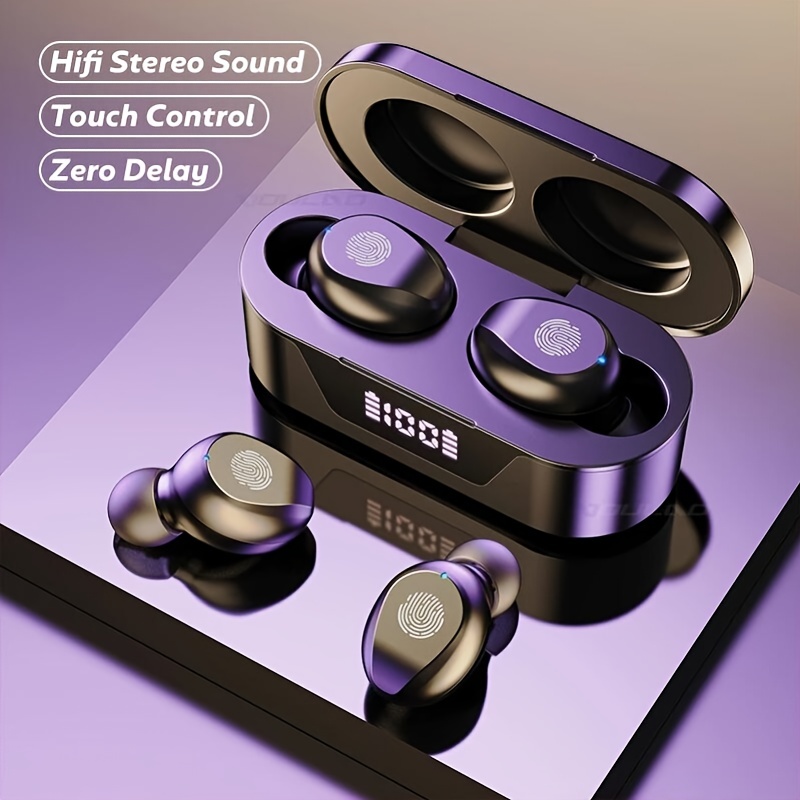 TWS Waterproof Headset Wireless Sport Headset , Mobile Phone Hi Fi Stereo Music With Microphone Noise Reduction Display For Moblie Phone.  Goodlooking Thoughtful Gift For Men/Women/ Girlfriend/Boyfriend/Friend/Birthday Gift