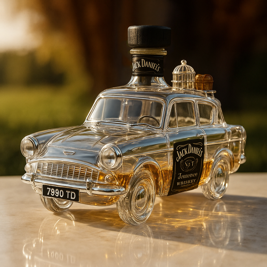 Flying Car Whiskey Bottle