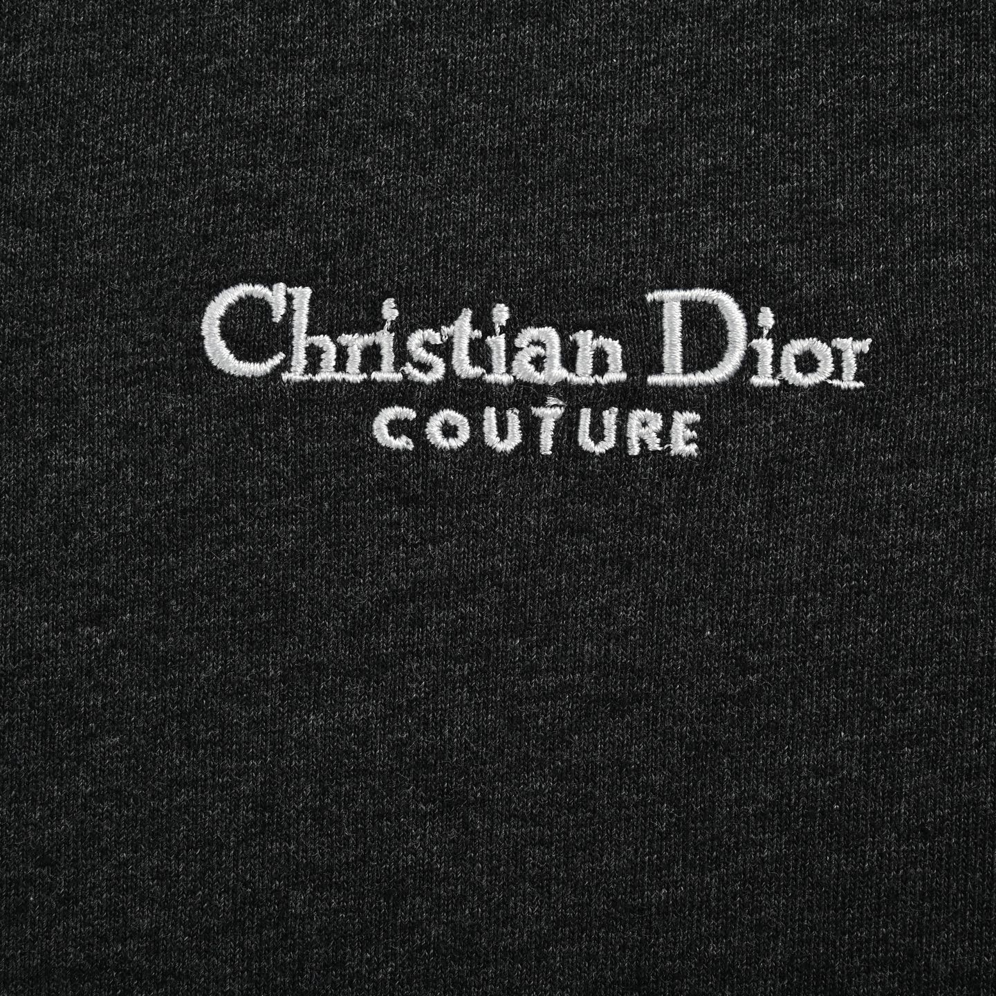 Dior embroidered letter dark grey short sleeve