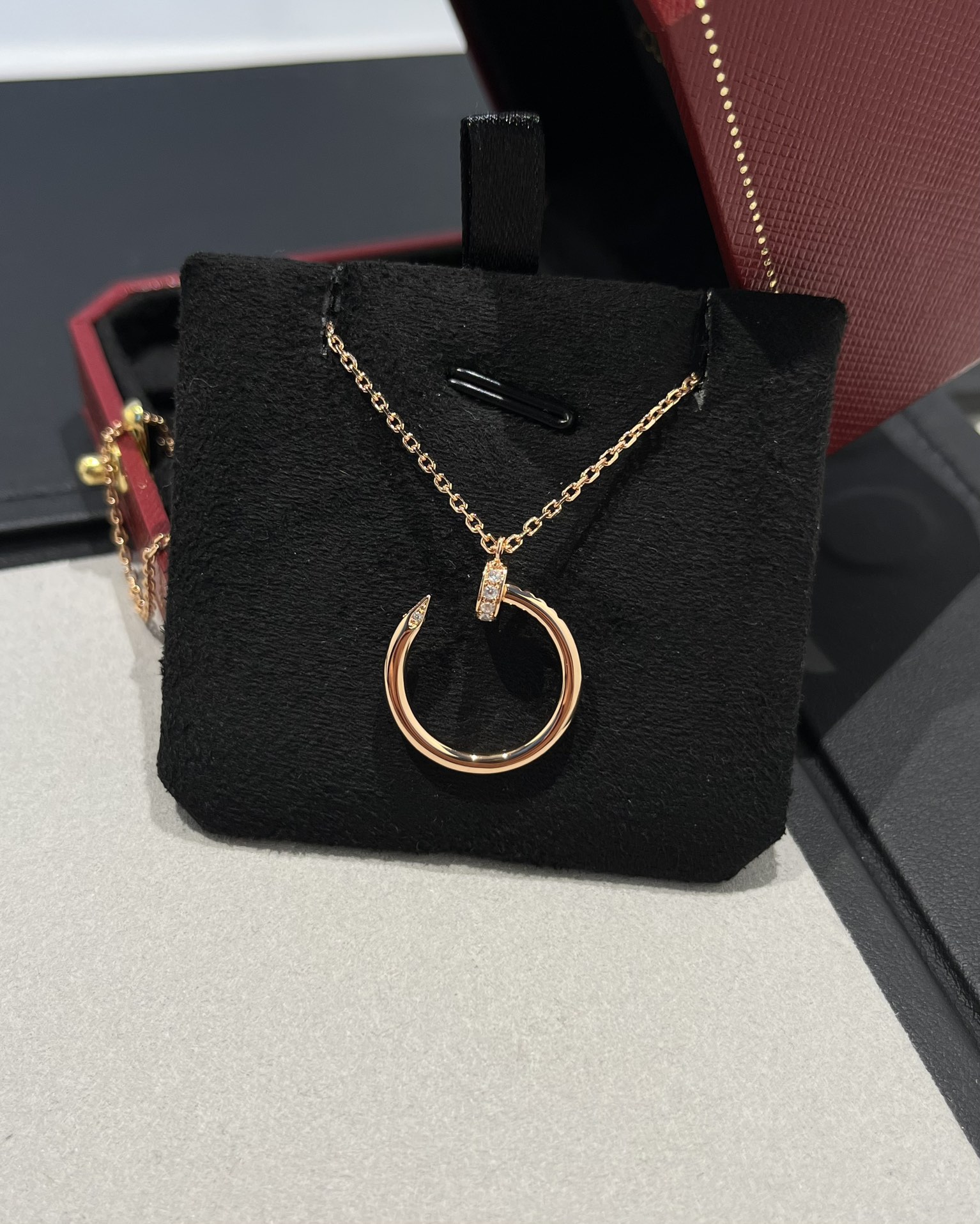 Cartier head and tail diamond nail necklace