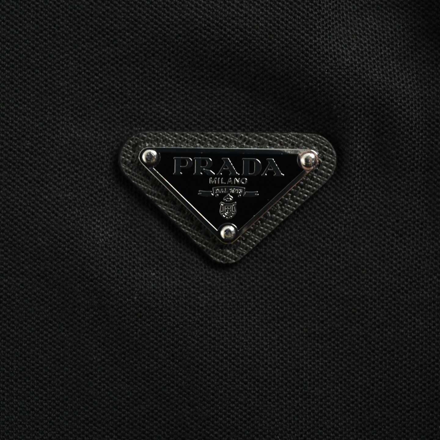 Prada 25ss triangle logo half-zip long-sleeved T-shirt