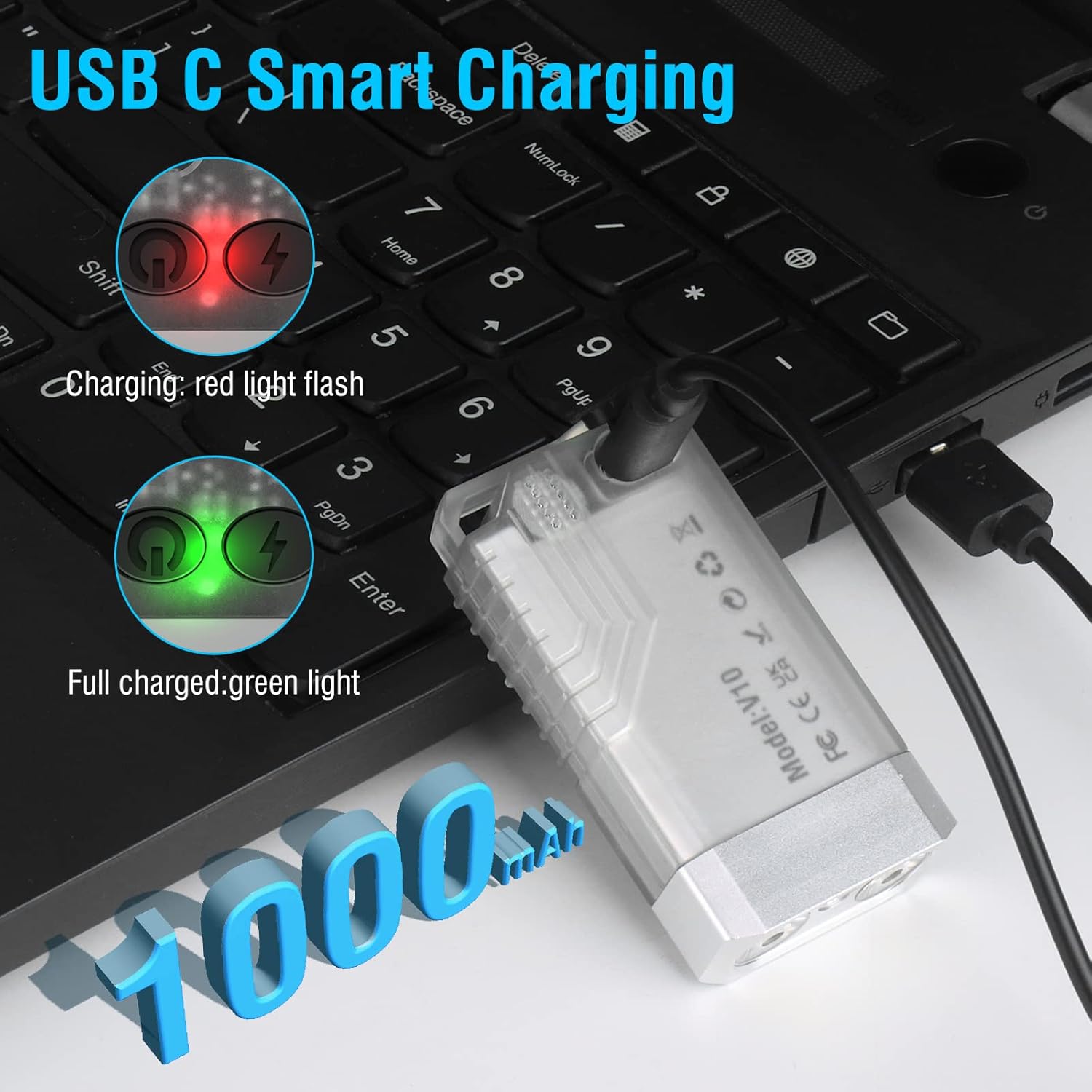 Small Powerful LED Flashlight 💥💥(Super Bright 1000 Lumens with Emergency Siren)