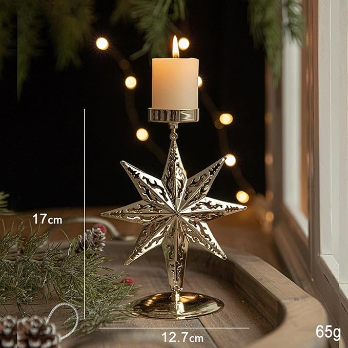 🌲🕯️2024 Vintage Metal Christmas Candle Holder