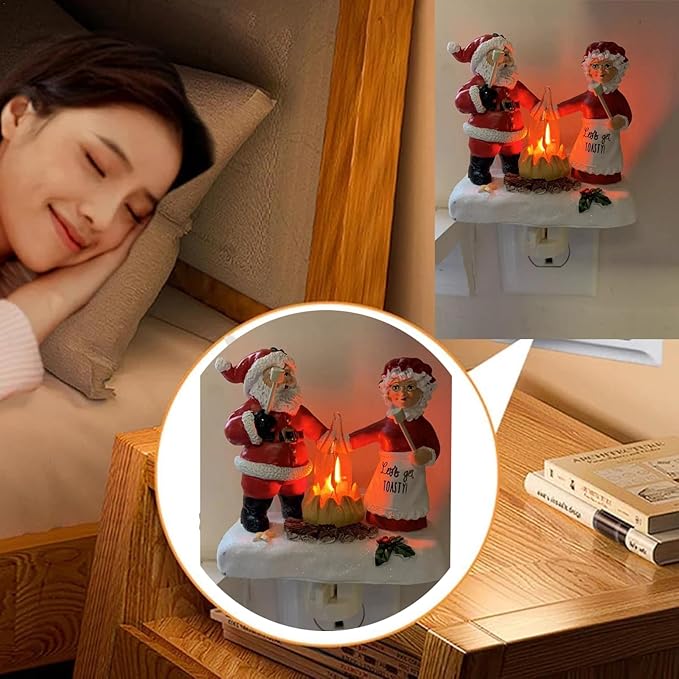 🎅🔥Christmas Santa and Mrs. Claus Campfire Nightlight-Buy 2 Packages Free Shipping
