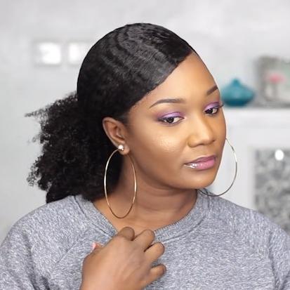 New Ponytail SHORT CURLY LACE FRONT WIG
