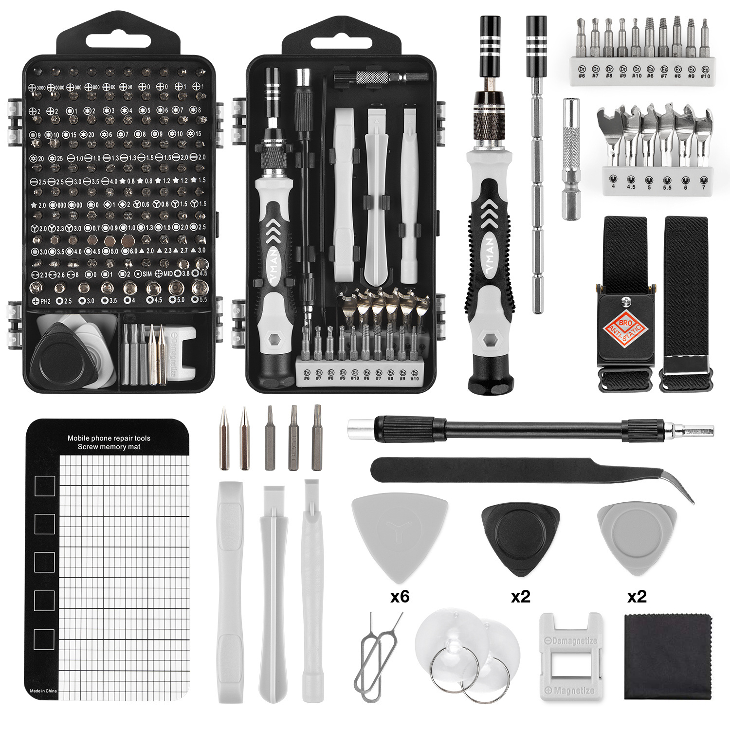 145 In 1 Precision Mechanic Tool Set, VMAN Precision Mechanic Screwdriver Set, Magnetic, Precision Screwdriver With Screw Extractor, S2 Steel, Repair Tool Set For Mobile Phone, Compute