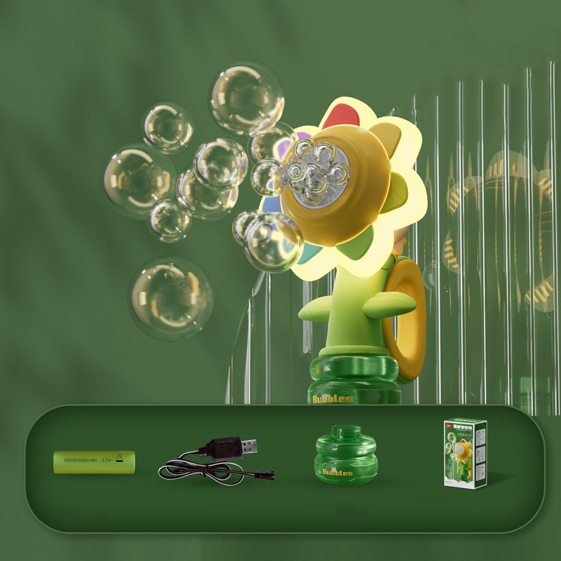 👍Last Day Promotion 50% OFF💥Sunflower Shaped Portable Electric Bubble Maker Toy