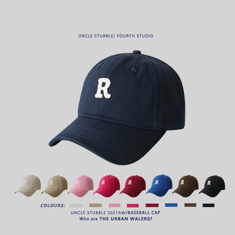 Unisex Korean soft-top baseball cap with lettering for all seasons men's cap in stock
