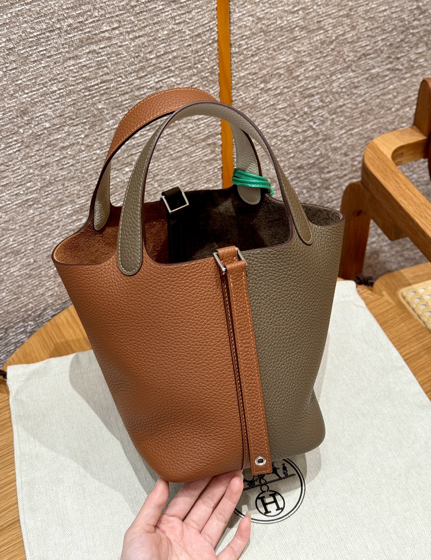 Hermès Picotin lo 18Etoupe37gold10Craie handbag (handmade to order)