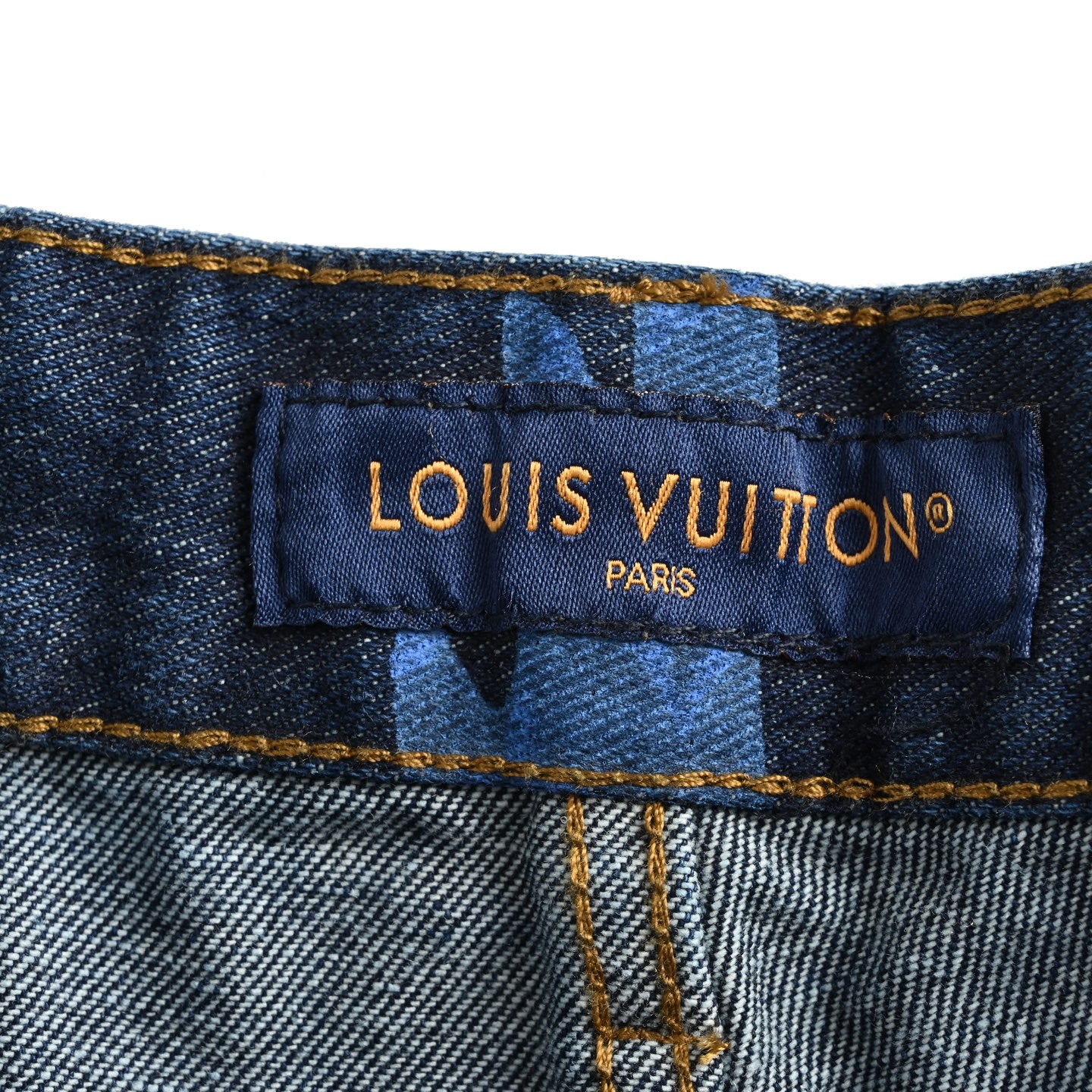 Louis Vuitton 25ss blue sky and white clouds print denim shorts