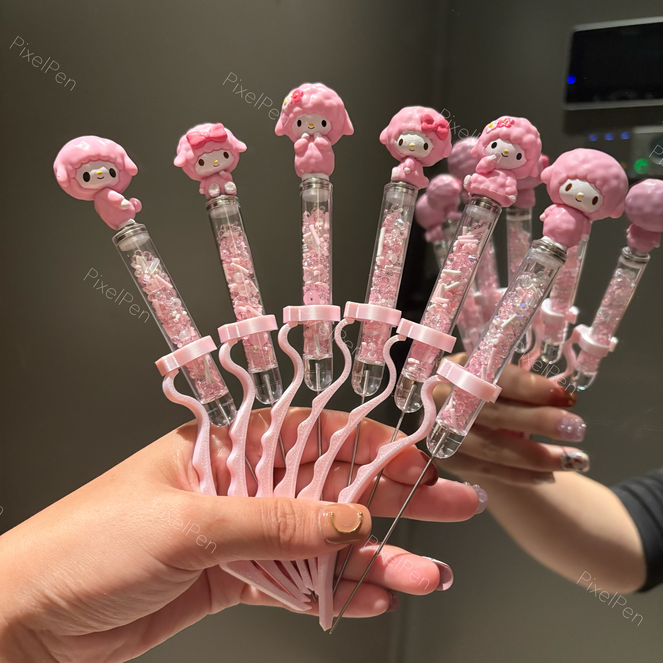 【5mm】PixelPen Magnetic Grip Piecing Bean Pen Tool 5mm for big beans | pink sheep