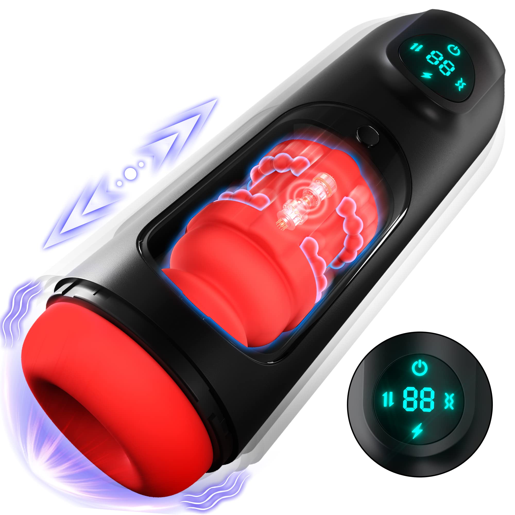 Male Masturbator Sex Toys for Men - 3 Sleeves Sets AI Sync Pocket Pussy Penis Pump with 9 Sucking & 9 Vibrating, APP Control Mens Sex Toy Adult Toys, Colorful Lighting Stroker Blowjob Machine