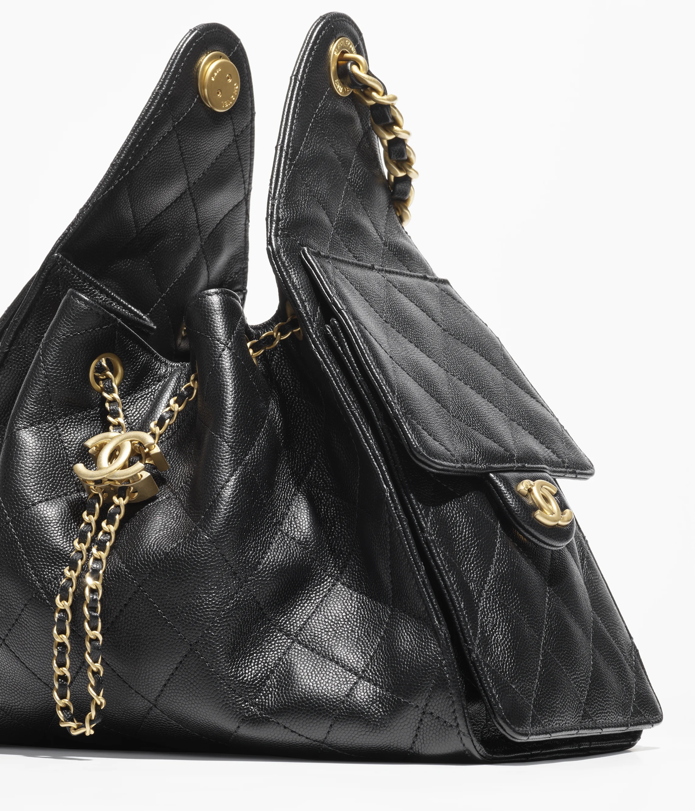 Chanel Small 25 Grained Calfskin & Gold-Tone Metal Black AS5293-B20304-94305