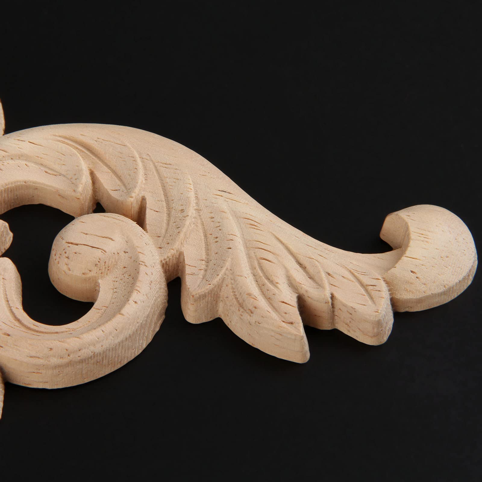 4 Pcs/Set Wood Carved Onlay Appliques, Unpainted Wooden Corner Carving Decals