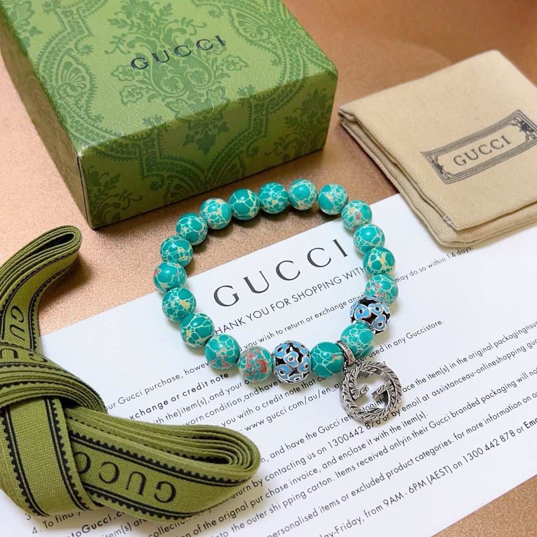 Gucci snakeskin stone vintage bracelet
