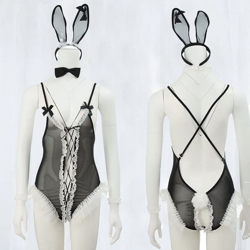 Cosplay Bunny Strappy Sexy Lingerie Jumpsuit