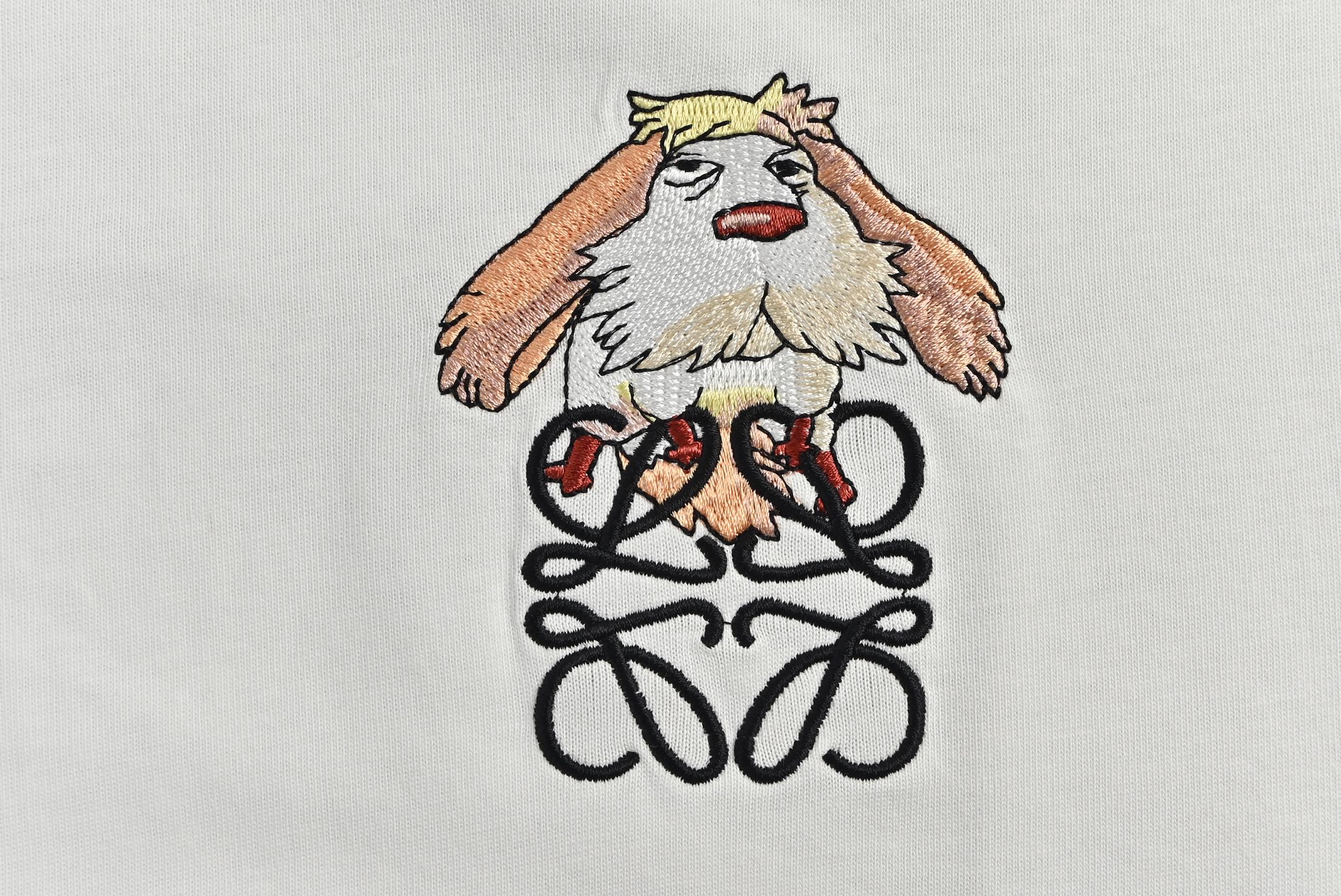 Loewe 24ss Spirited Away Ponytail Dog Embroidered Short Sleeve