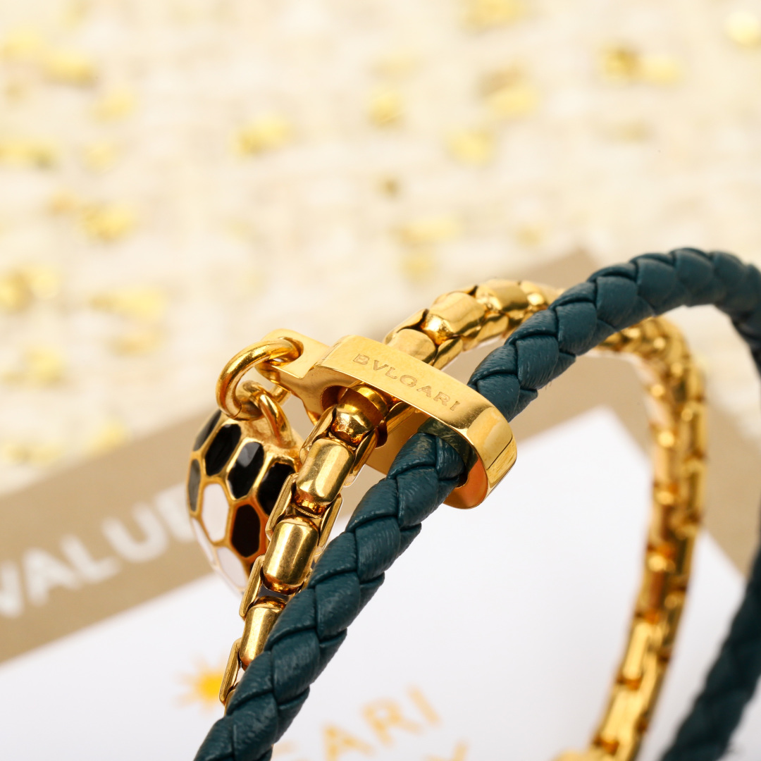 Bulgari new serpenti snake head double bracelet