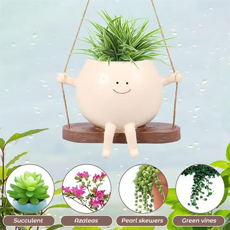 Swing Smiling Face Flower Pot🌿✨