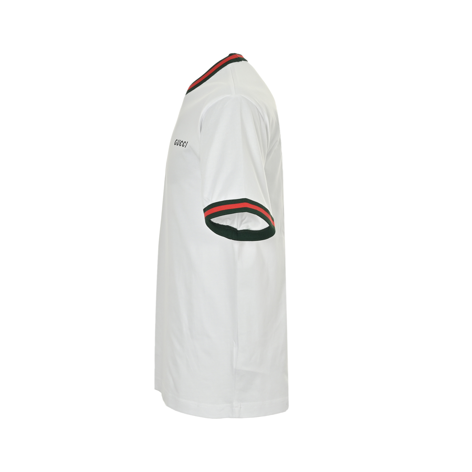 Gucci 25ss red and green collar G letter embroidered short sleeve