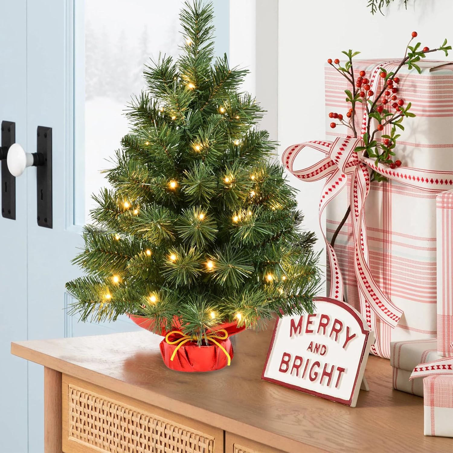 🎅2024 Christmas Promos🔥Pre-lit Artificial Mini Christmas Tree