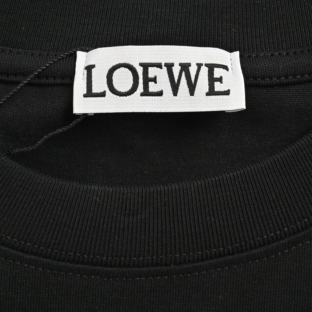 Loewe 24Fw offset embroidered logo long-sleeved T-shirt