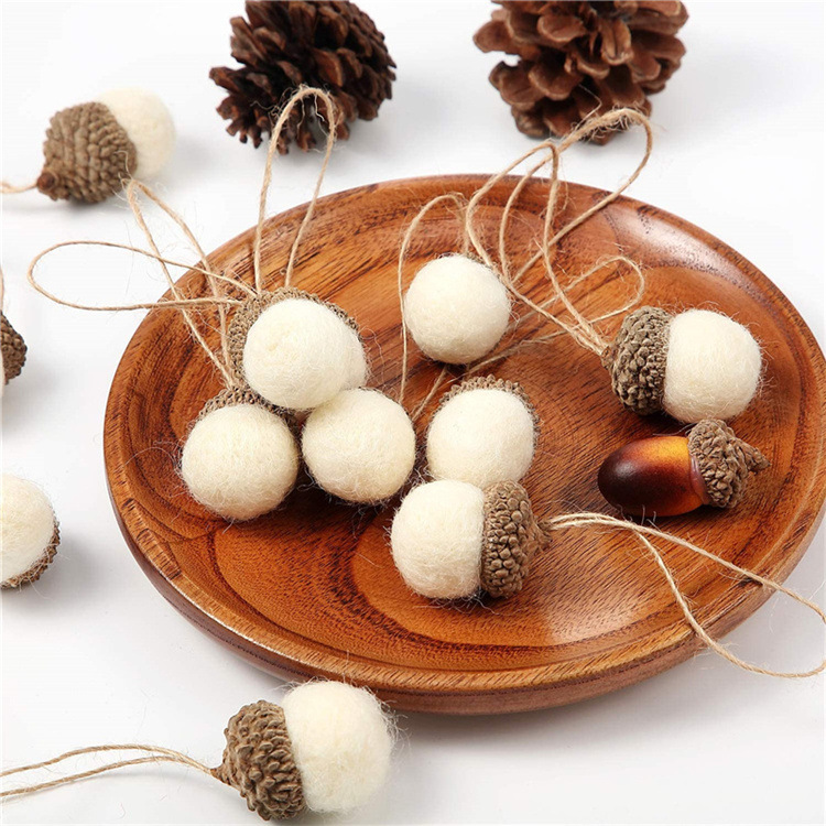 🌰Set of 5 Handmade Wool Felt Acorn Ornaments