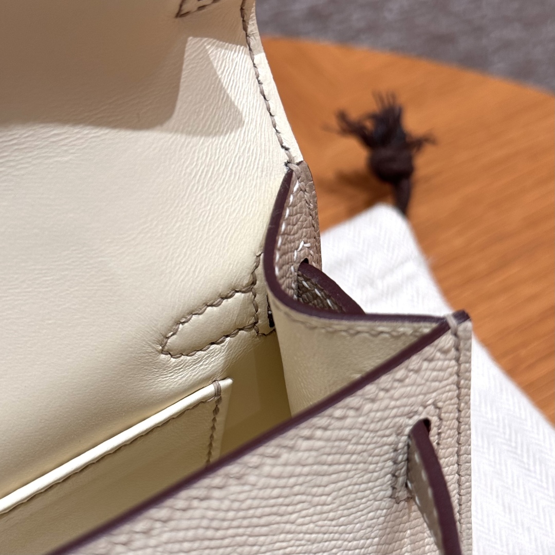 Hermes mini kelly 2 10CraieS2Trench handbag (handmade to order)