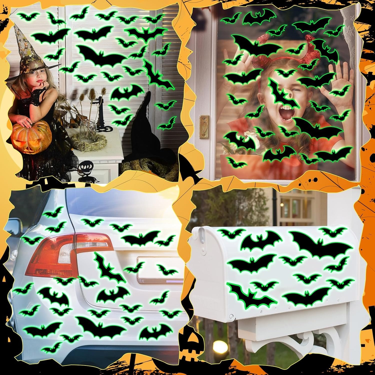 💥Early Halloween Sale💥Set of 32 pcs Halloween Garage Door Decorations Magnets Glow Bats