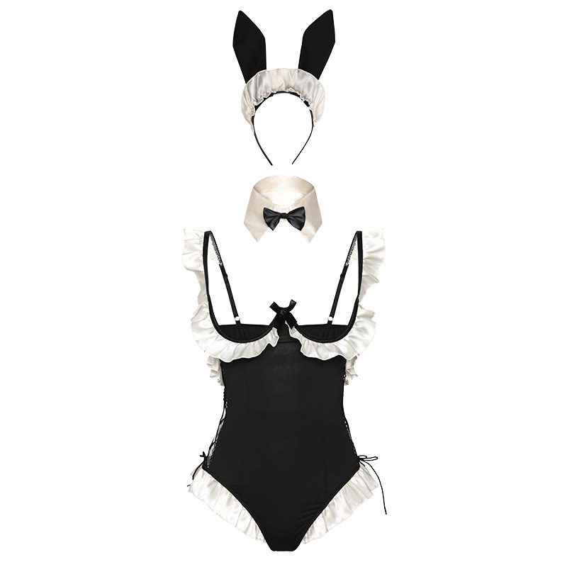 Bunny Hollow Out Backless Jumpsuit Lingerie