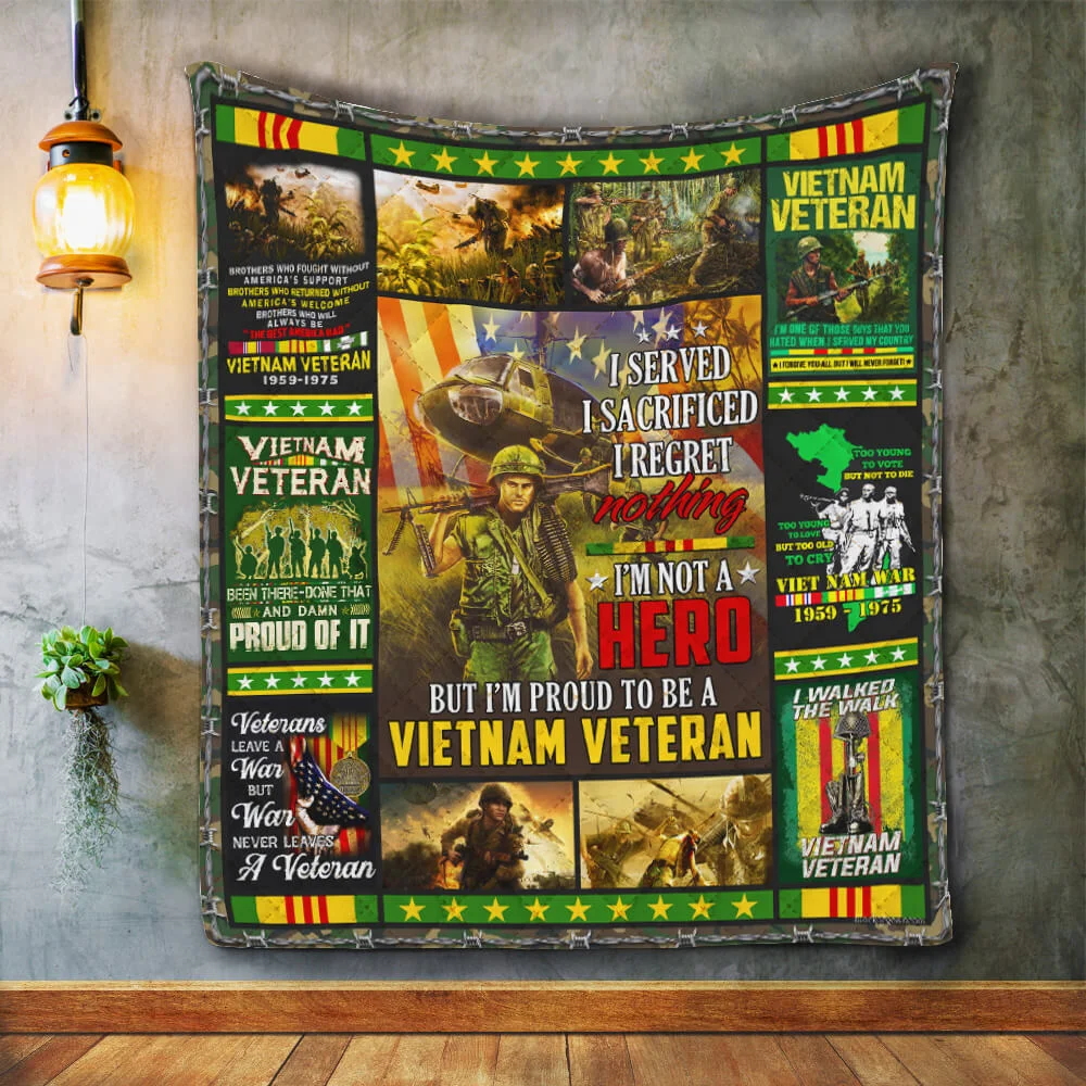 Vietnam Veteran. I Walked The Walk Quilt Blanket