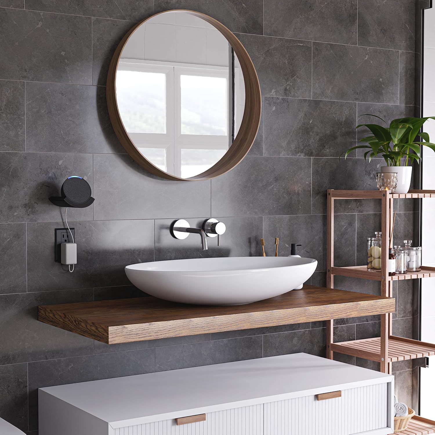 Amazon Echo Pop | Full sound compact smart speaker with Alexa | Charcoal